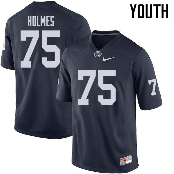 Youth #75 Des Holmes Penn State Nittany Lions College Football Jerseys Sale-Navy - Click Image to Close